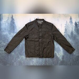 Ring of Fire Men’s Dark Black Military Field Jacket